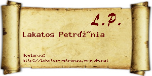 Lakatos Petrónia névjegykártya